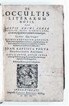 CRYPTOGRAPHY.  Porta, Giovanni Battista della. De occultis literarum notis . . . editio postrema. 1606. Lacks the volvelles.
